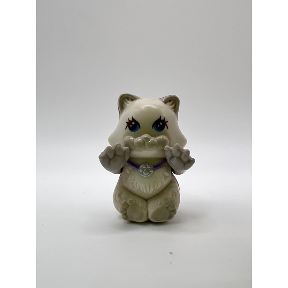 Vintage Littlest Pet Shop 1992 Cutesy Kittens‎ Gray Kitten W Moving Arms Kenner - Picture 1 of 7